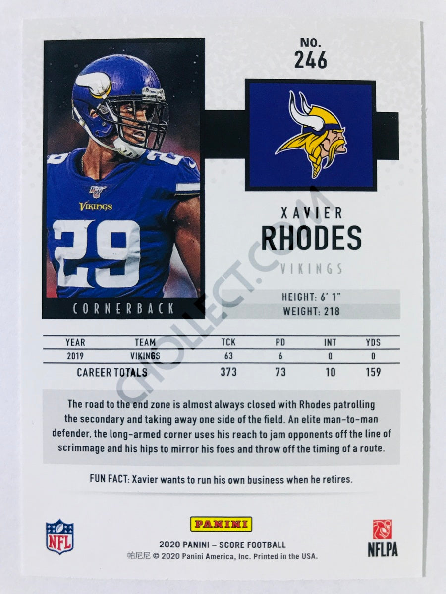 Xavier Rhodes - Minnesota Vikings 2020 Panini Score Artist's Proof Parallel #246 | 34/35