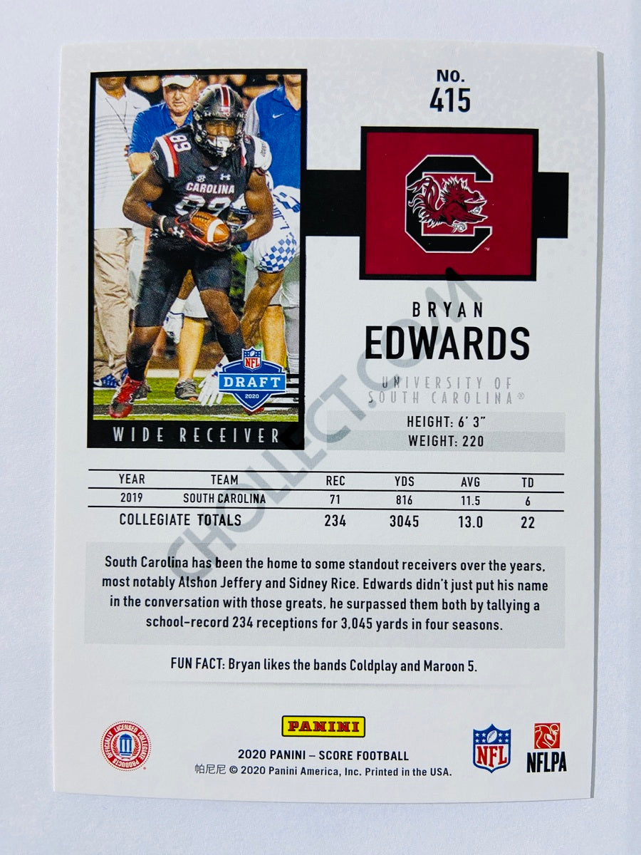 Bryan Edwards - South Carolina Gamecocks 2020 Panini Score RC Rookie #415
