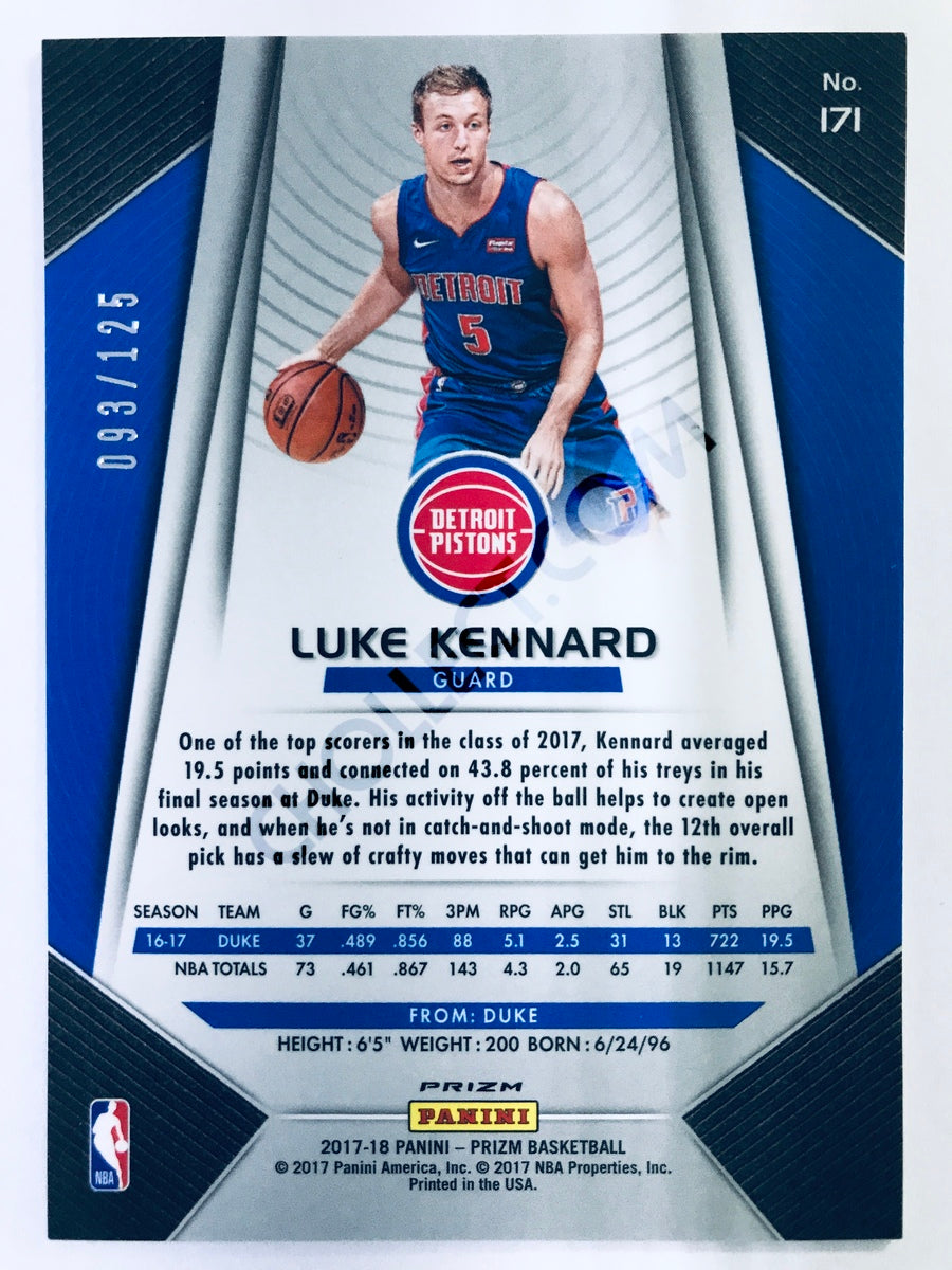 Luke Kennard - Detroit Pistons 2017-18 Panini Prizm RC Rookie #171 Fast Break Red /125