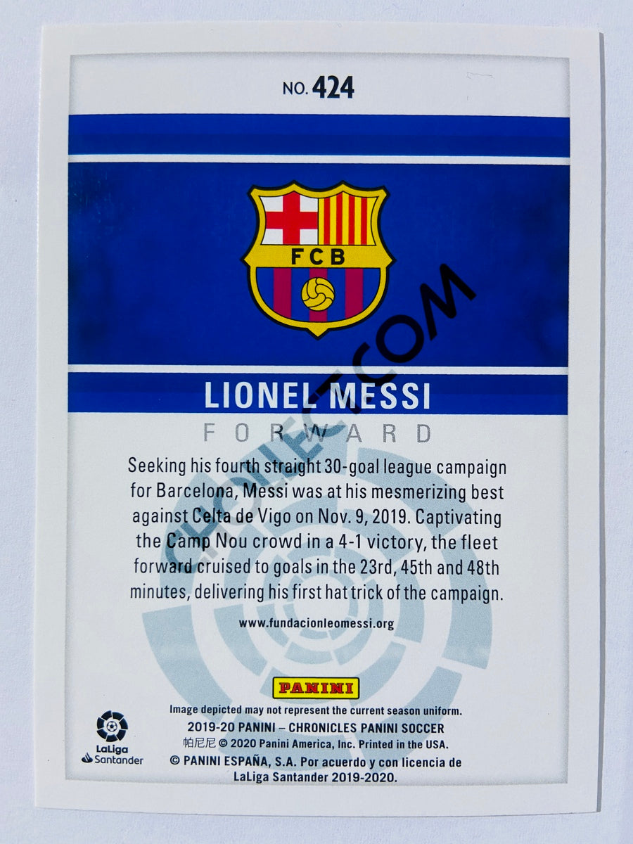 Lionel Messi – FC Barcelona 2019-20 Panini Chronicles Panini Blue Parallel #424