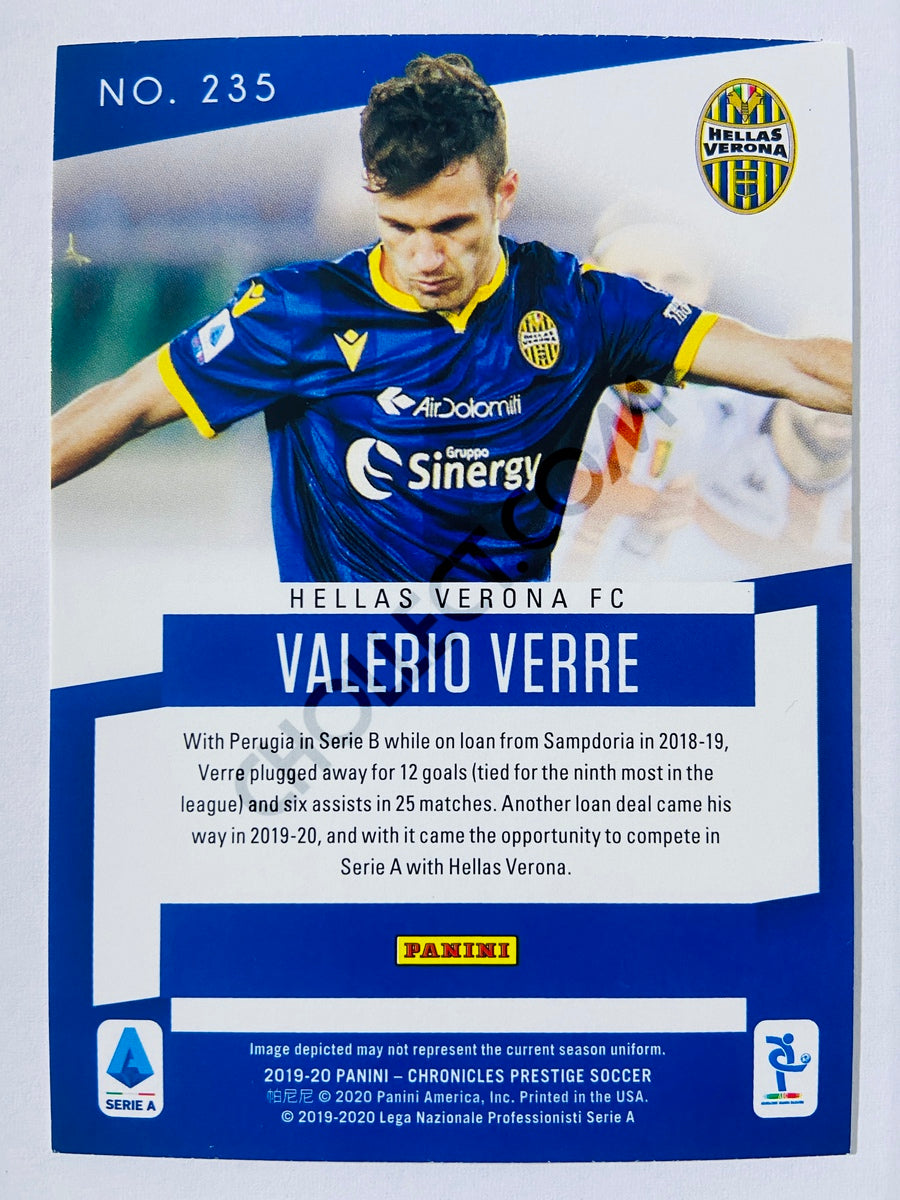 Valerio Verre - Hellas Verona FC 2019-20 Panini Chronicles Prestige Blue Xtra Points Parallel RC Rookie #235