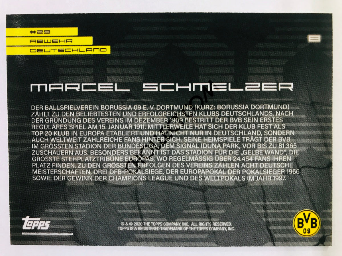Marcel Schmelzer 2020 Topps 2020 BVB Borussia Dortmund Soccer Card #8
