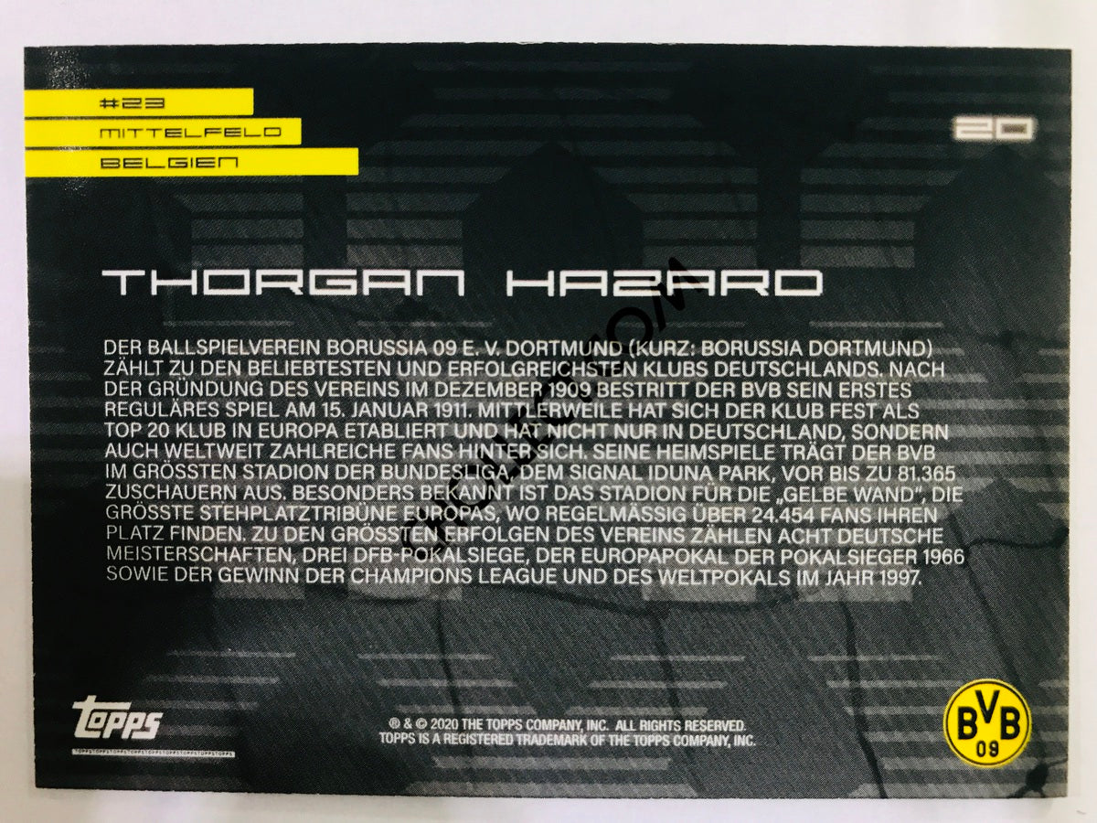 Thorgan Hazard 2020 Topps 2020 BVB Borussia Dortmund Soccer Card #20