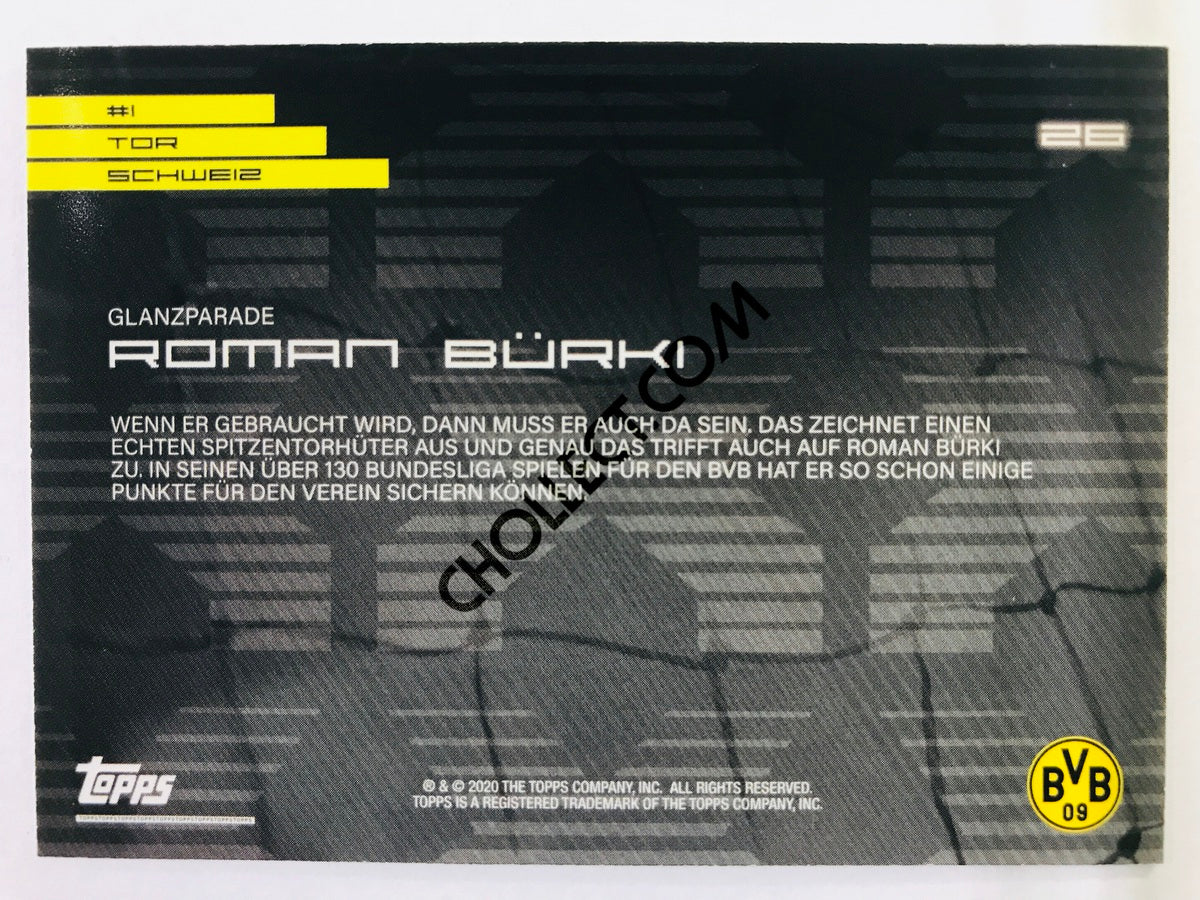 Roman Burki (Signature Moves & Celebrations) 2020 Topps 2020 BVB Borussia Dortmund Soccer Card #26