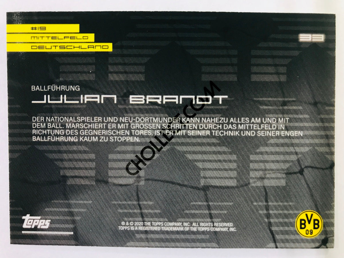 Julian Brandt (Signature Moves & Celebrations) 2020 Topps 2020 BVB Borussia Dortmund Soccer Card #33