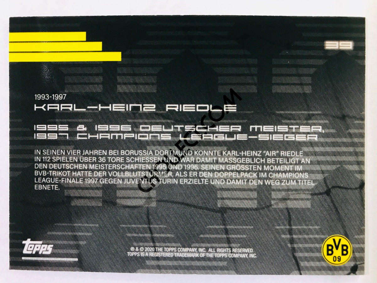 Karl-Heinz Riedle (Legends) 2020 Topps 2020 BVB Borussia Dortmund Soccer Card #39
