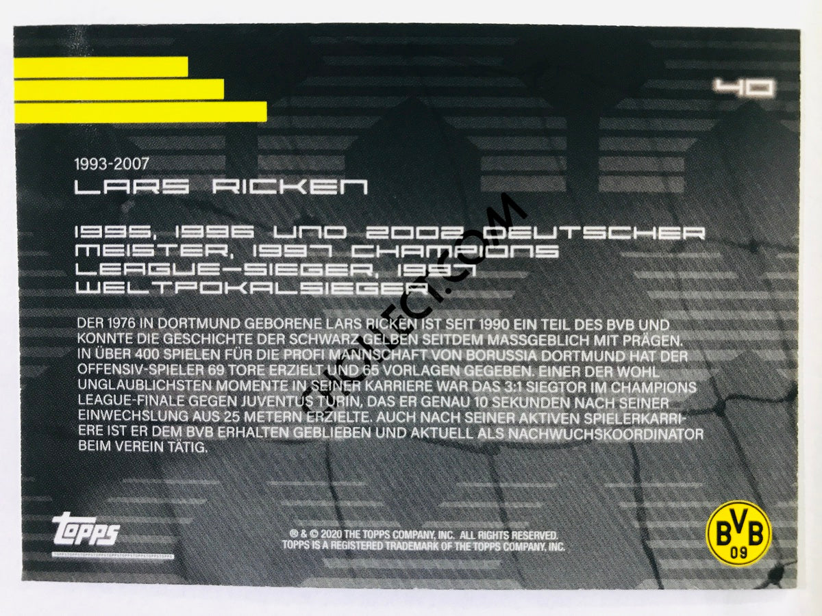 Lars Ricken (Legends) 2020 Topps 2020 BVB Borussia Dortmund Soccer Card #40