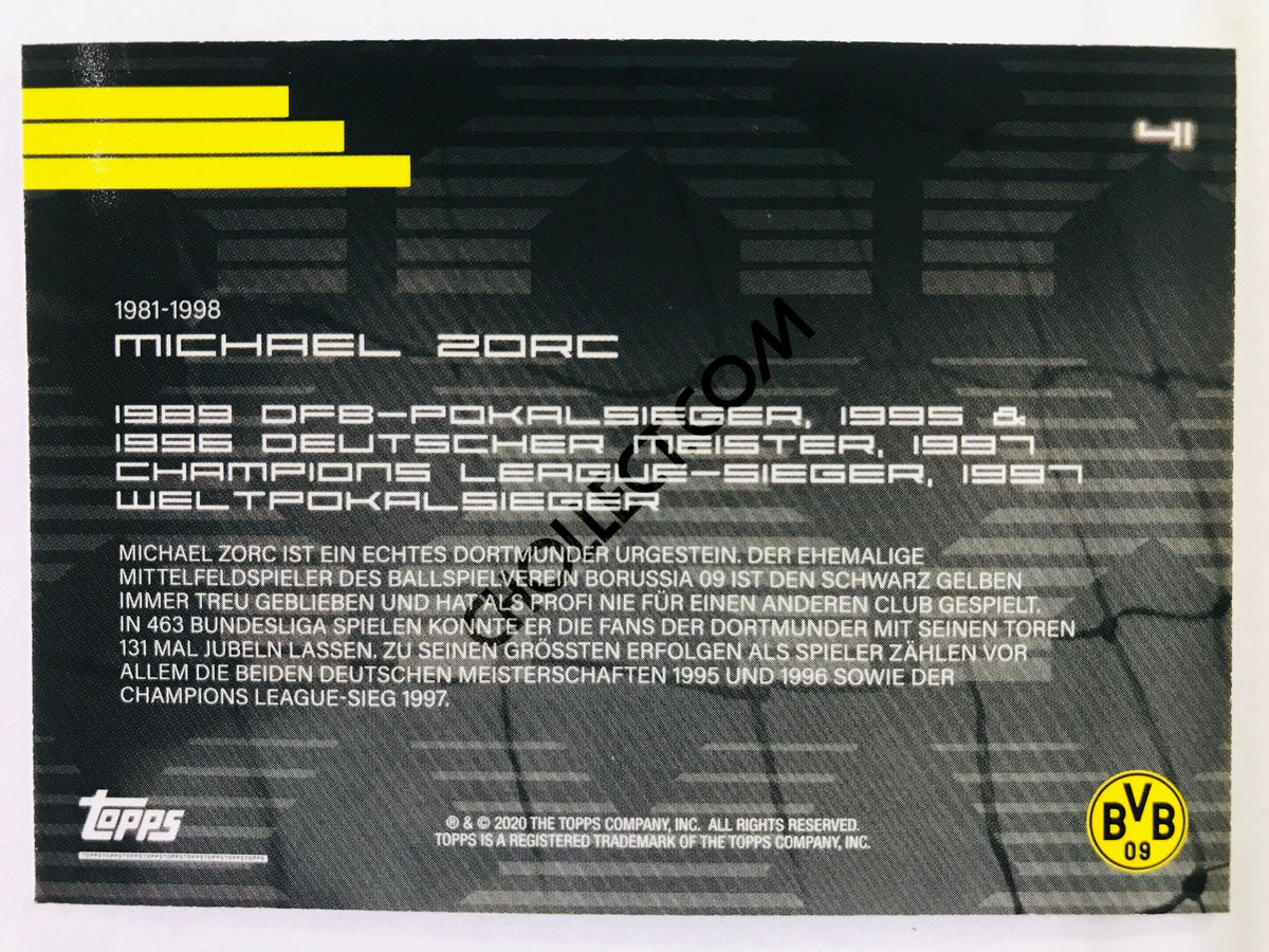 Michael Zorc (Legends) 2020 Topps 2020 BVB Borussia Dortmund Soccer Card #41
