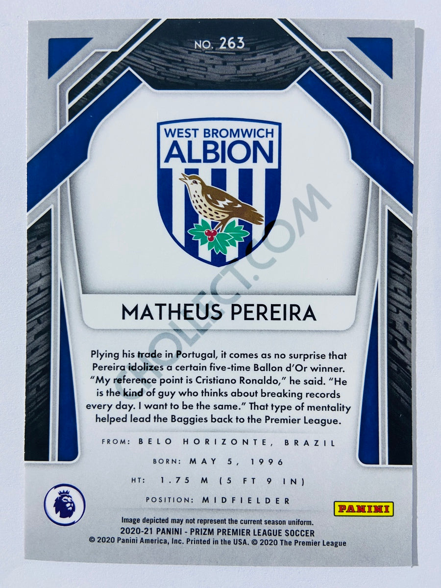 Matheus Pereira - West Bromwich Albion 2020-21 Panini Prizm Premier League RC Rookie #263