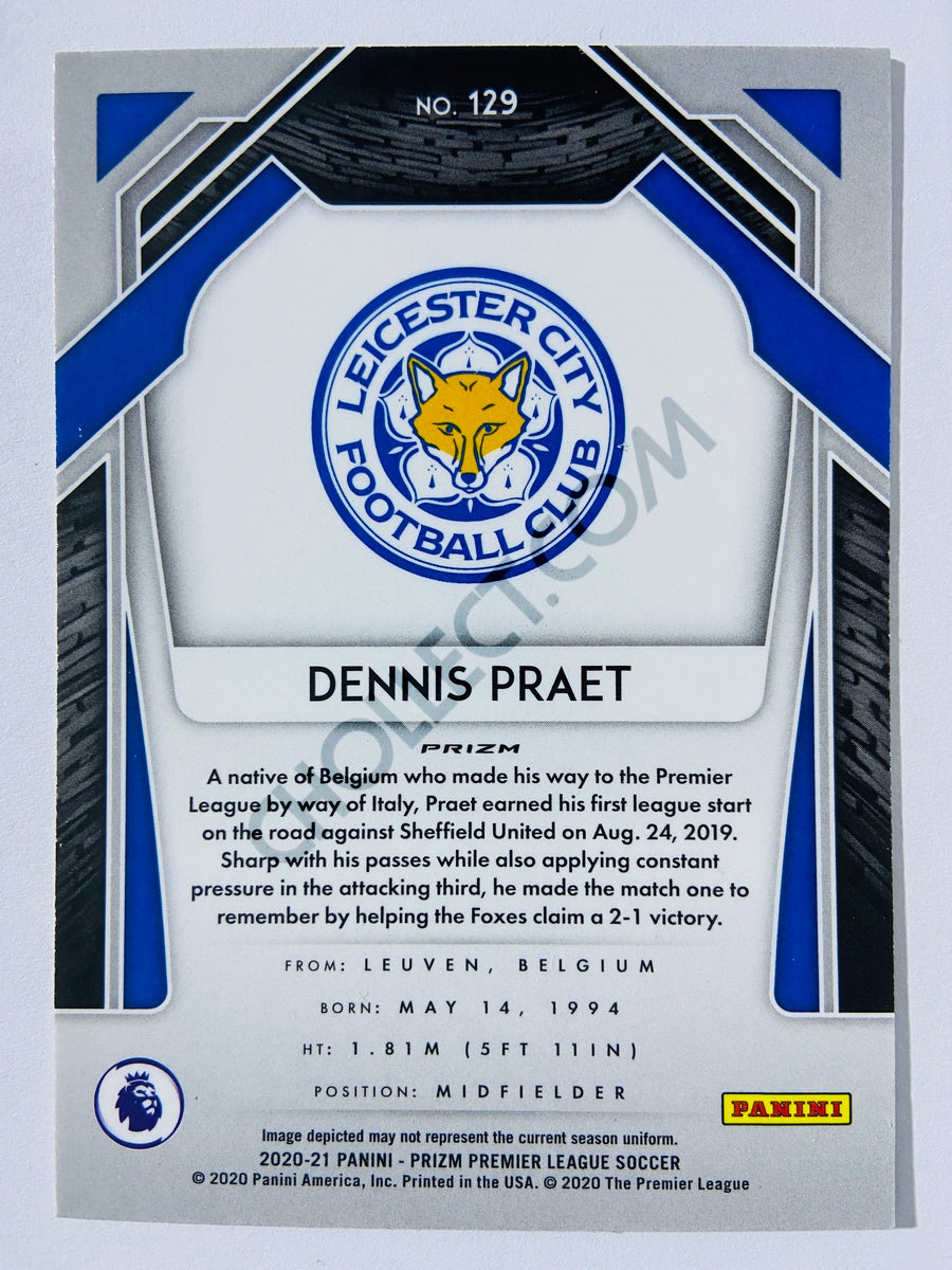 Dennis Praet - Leicester City 2020-21 Panini Prizm Premier League Silver Parallel #129