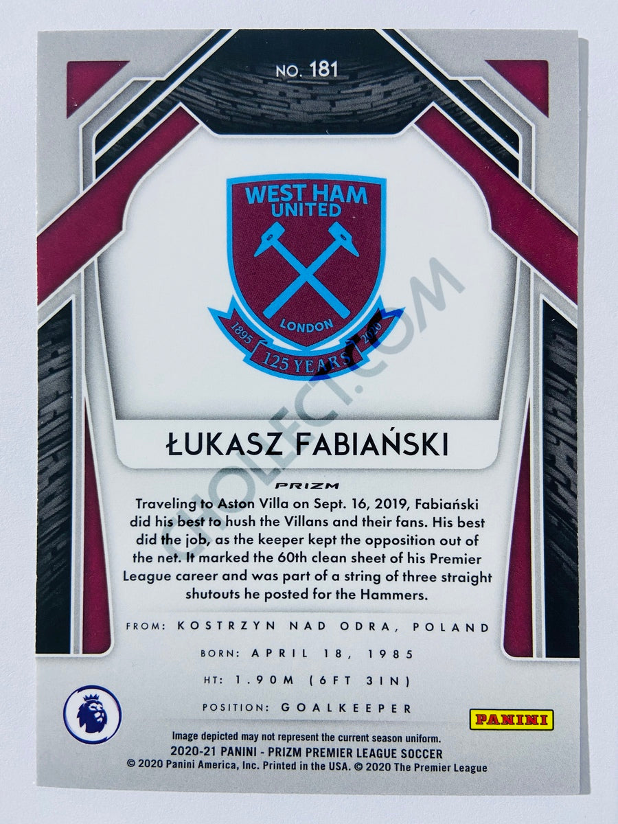 Lukasz Fabianski - West Ham United 2020-21 Panini Prizm Premier League Silver Parallel #181
