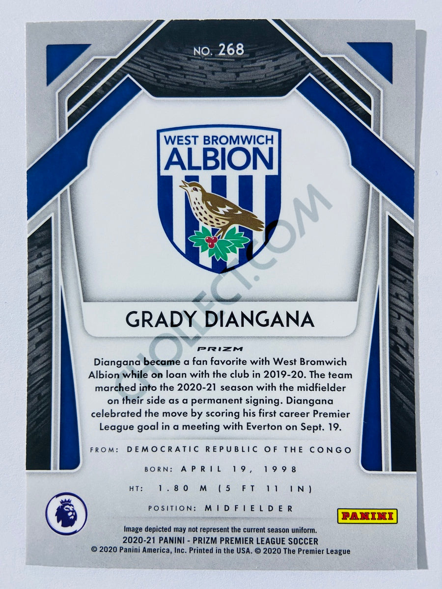 Grady Diangana - West Bromwich Albion 2020-21 Panini Prizm Premier League Silver Parallel RC Rookie #268