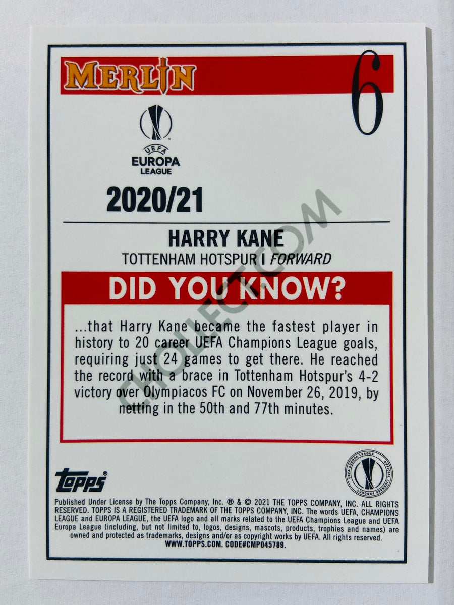 Harry Kane - Tottenham Hotspur 2020-21 Topps UEFA Europa League Merlin #6