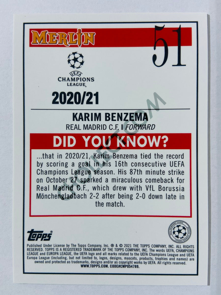 Karim Benzema - Real Madrid 2020-21 Topps UEFA Champions League Merlin #51