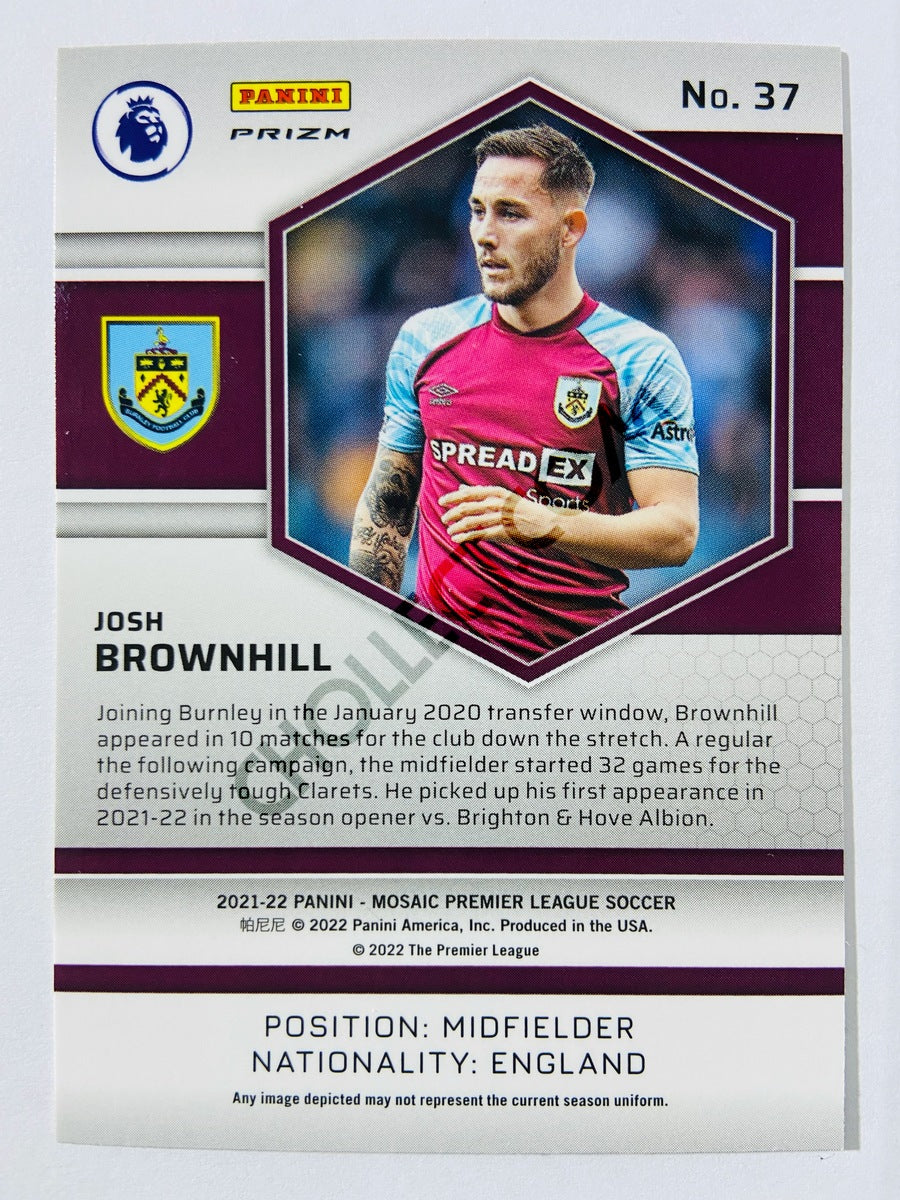 Josh Brownhill – Burnley 2021-22 Panini Mosaic Premier League Orange Fluorescent Parallel #37