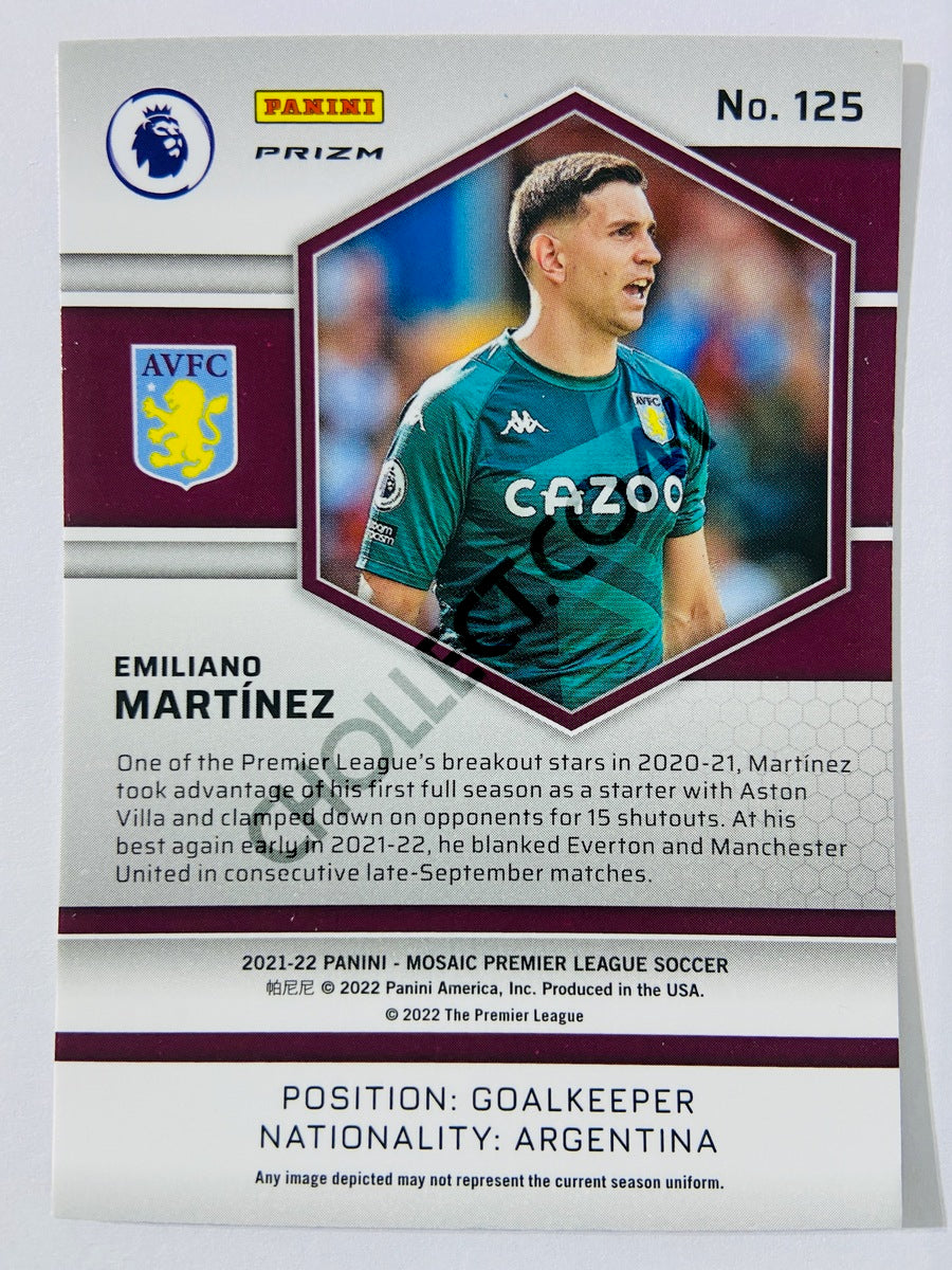 Emiliano Martinez – Aston Villa 2021-22 Panini Mosaic Premier League Orange Fluorescent Parallel #125
