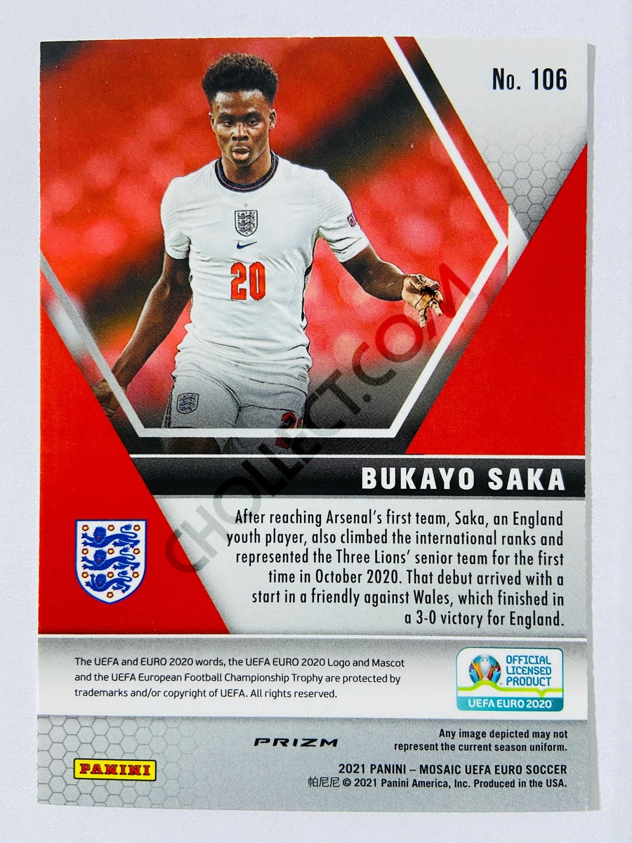 Bukayo Saka – England 2021 Panini Mosaic UEFA EURO Mosaic Parallel #106
