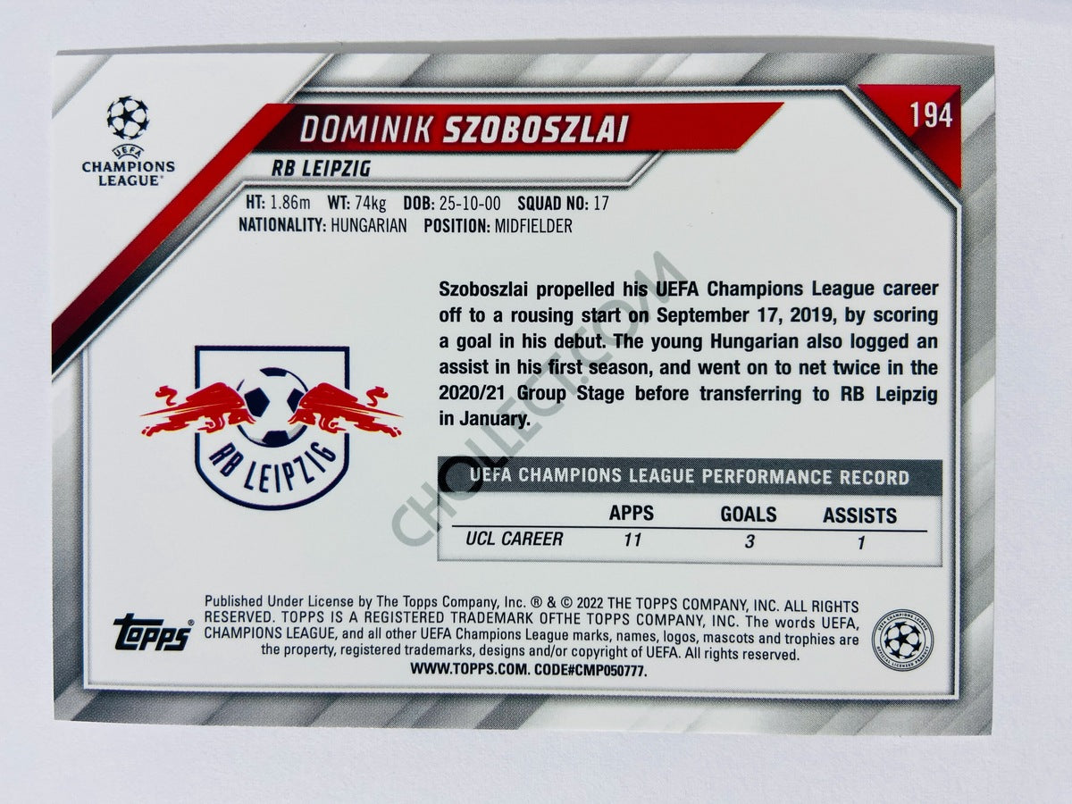 Dominik Szoboszlai – RB Leipzig 2021-22 Topps UCL #194
