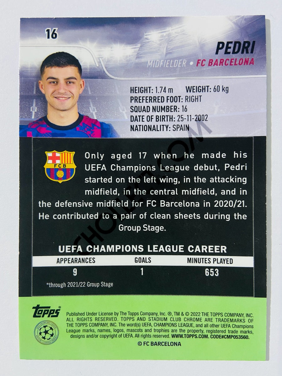 Pedri - FC Barcelona 2022 Topps Stadium Club Chrome UCL #16