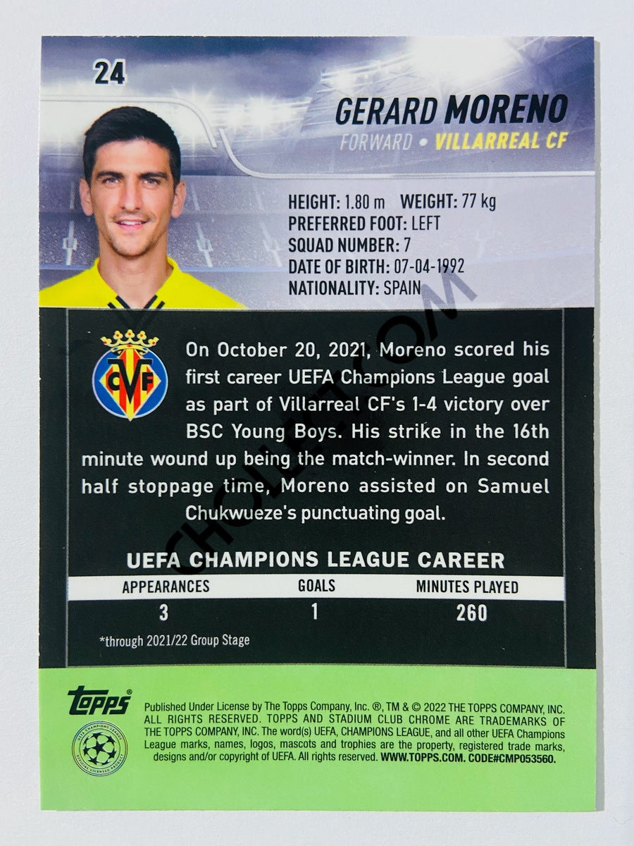 Gerard Moreno - Villarreal CF 2022 Topps Stadium Club Chrome UCL #24