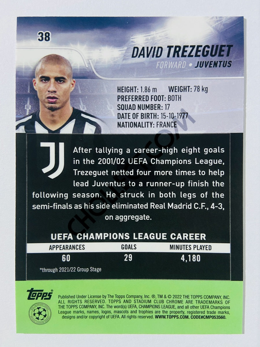 David Trezeguet - Juventus 2022 Topps Stadium Club Chrome UCL #38
