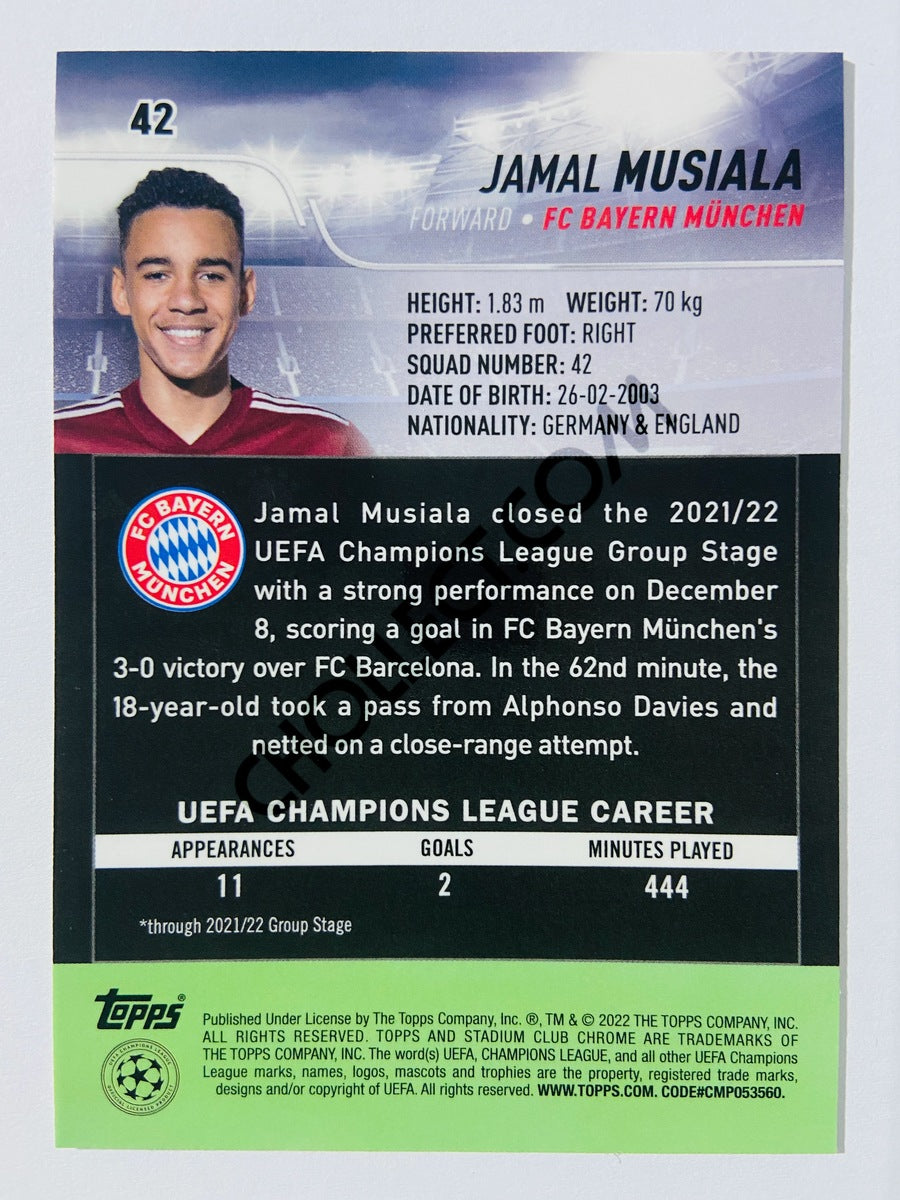 Jamal Musiala - FC Bayern München 2022 Topps Stadium Club Chrome UCL #42