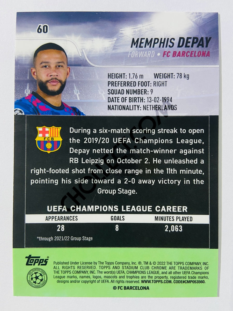 Memphis Depay - FC Barcelona 2022 Topps Stadium Club Chrome UCL #60