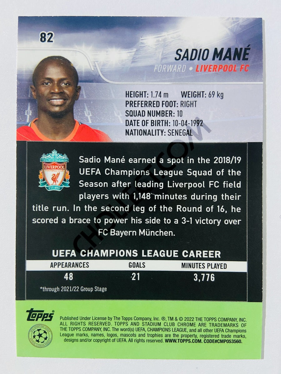 Sadio Mané - Liverpool FC 2022 Topps Stadium Club Chrome UCL #82