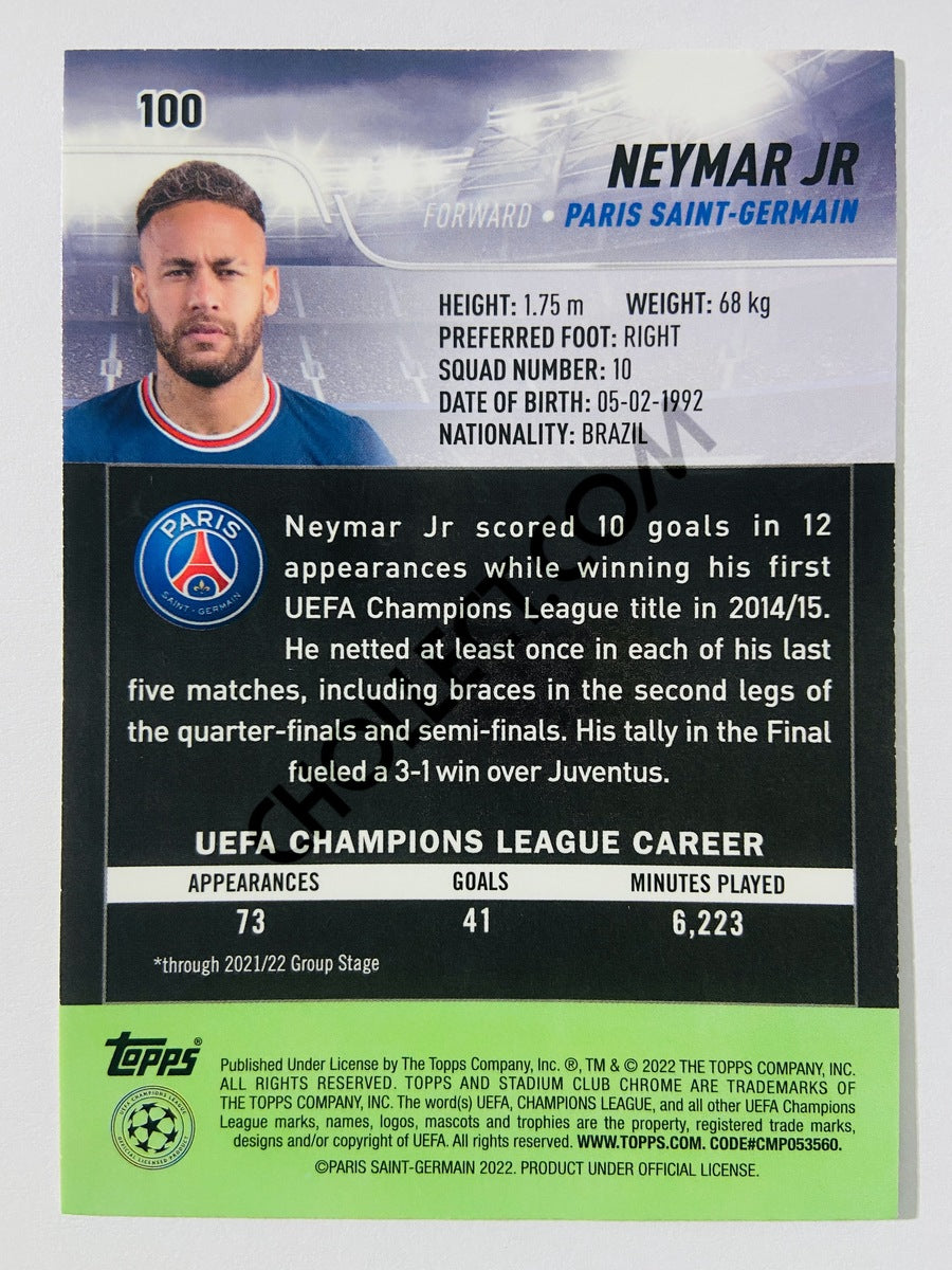 Neymar Jr - Paris Saint-Germain 2022 Topps Stadium Club Chrome UCL #100