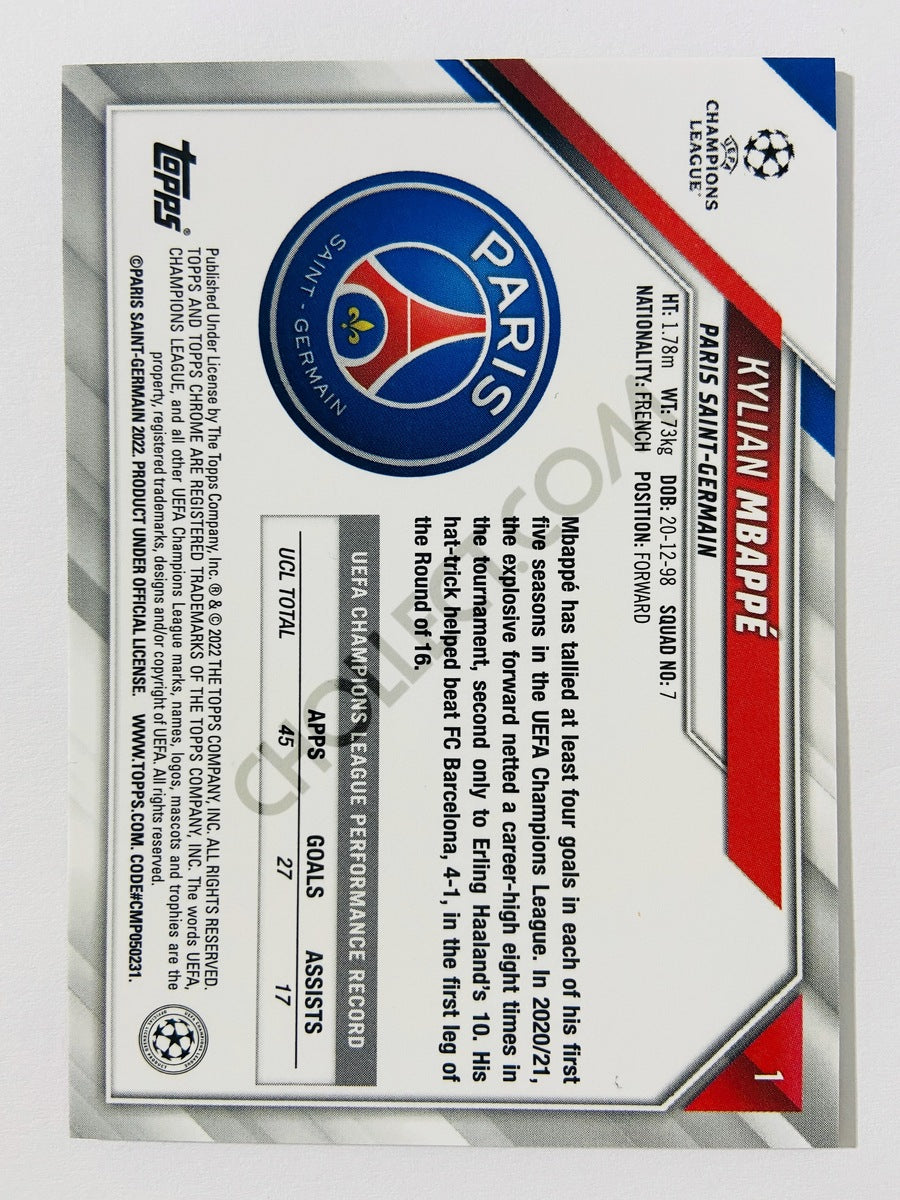 Kylian Mbappe – Paris Saint-Germain 2021-22 Topps Chrome UEFA Champions League #1