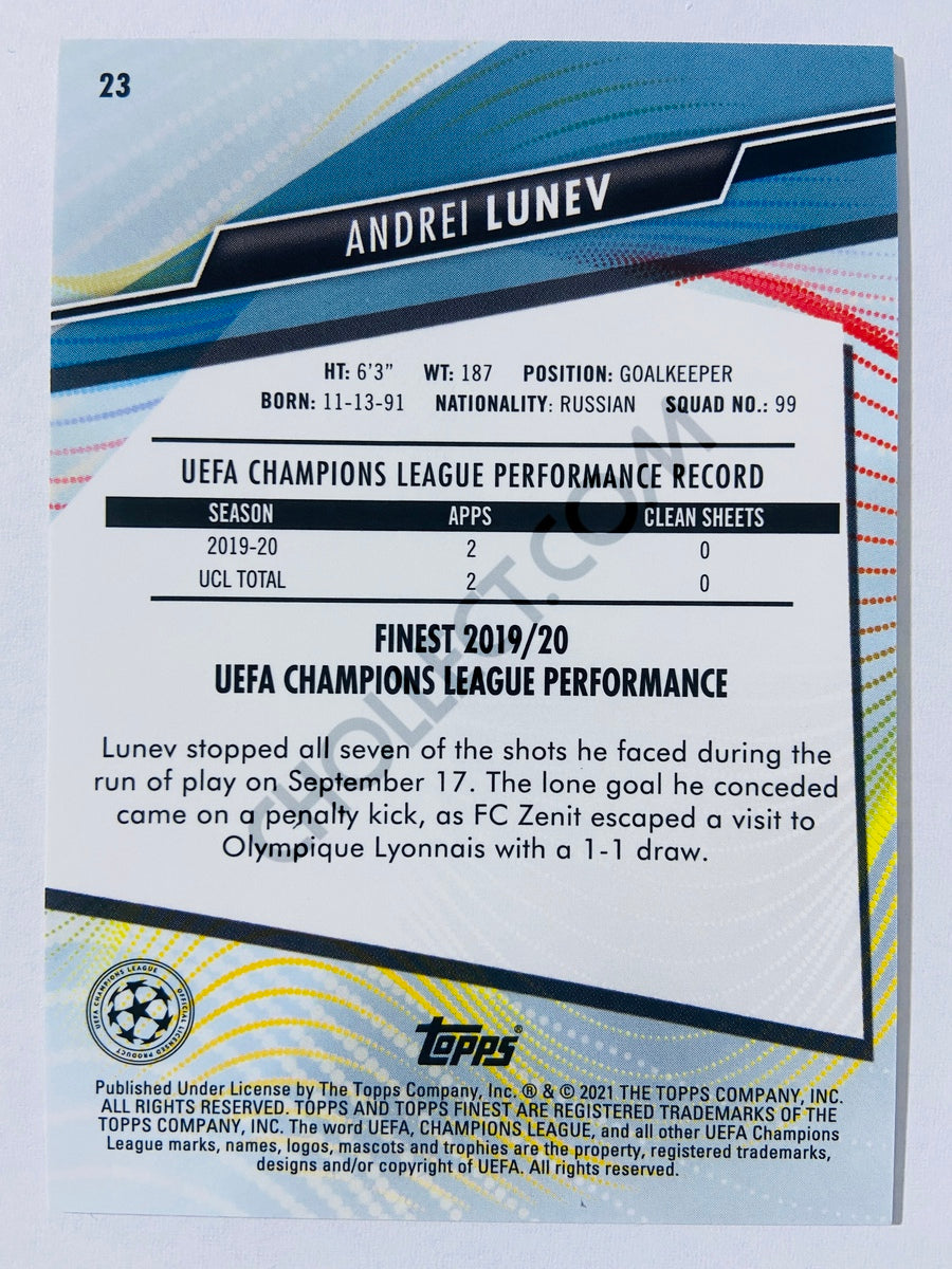 Andrei Lunev - FC Zenit Saint Petersburg 2021 Topps Finest UCL #23