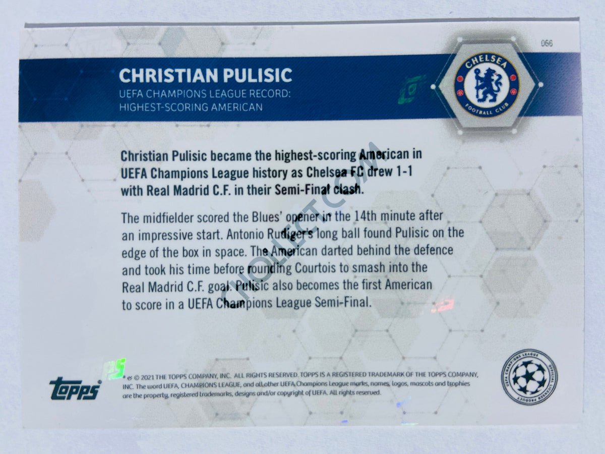 Christian Pulisic - Chelsea FC 2021 Topps Now UCL Record: Highest-Scoring American #66