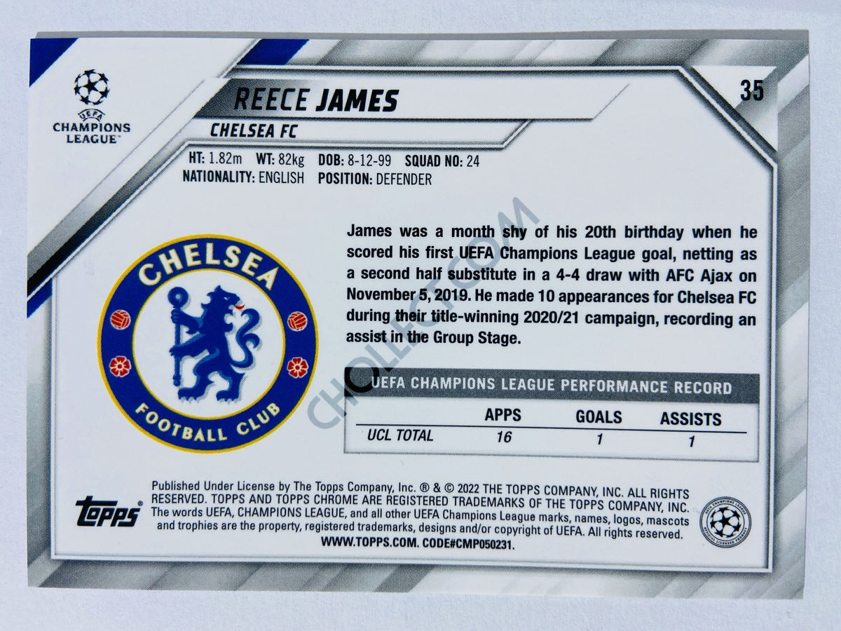 Reece James - Chelsea FC 2021-22 Topps Chrome UCL #35