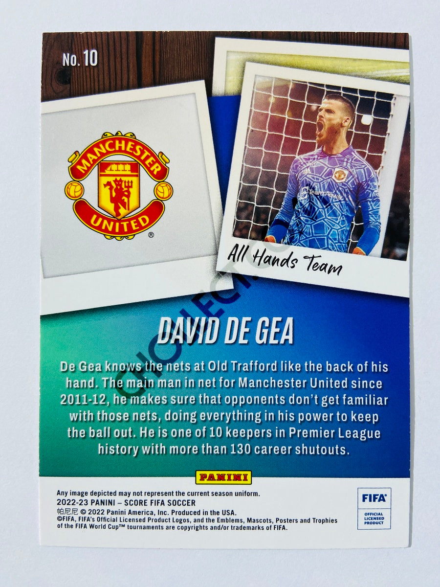 David de Gea - Manchester United 2022-23 Panini Score FIFA All Hands Team Insert #10
