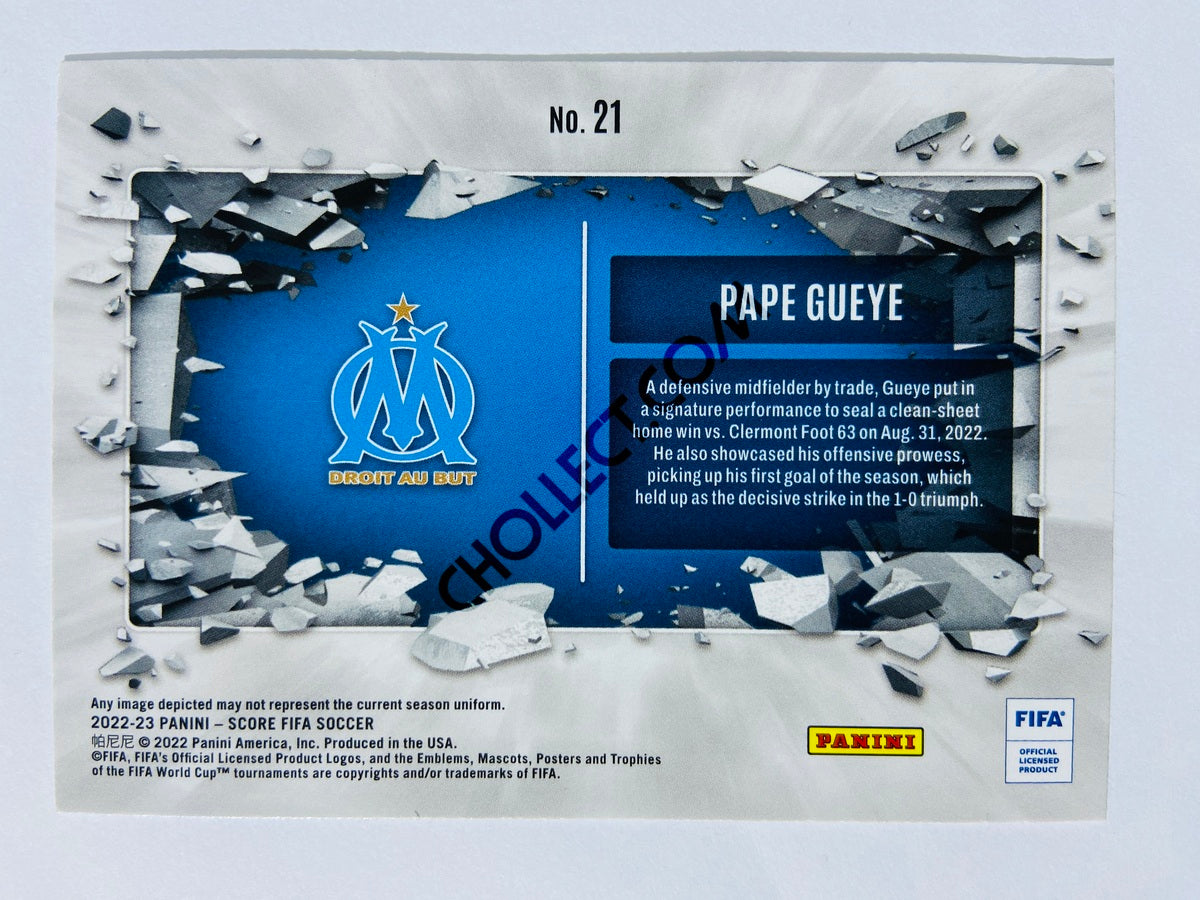 Pape Gueye - Olympique de Marseille 2022-23 Panini Score FIFA Breakthrough Insert RC Rookie #21