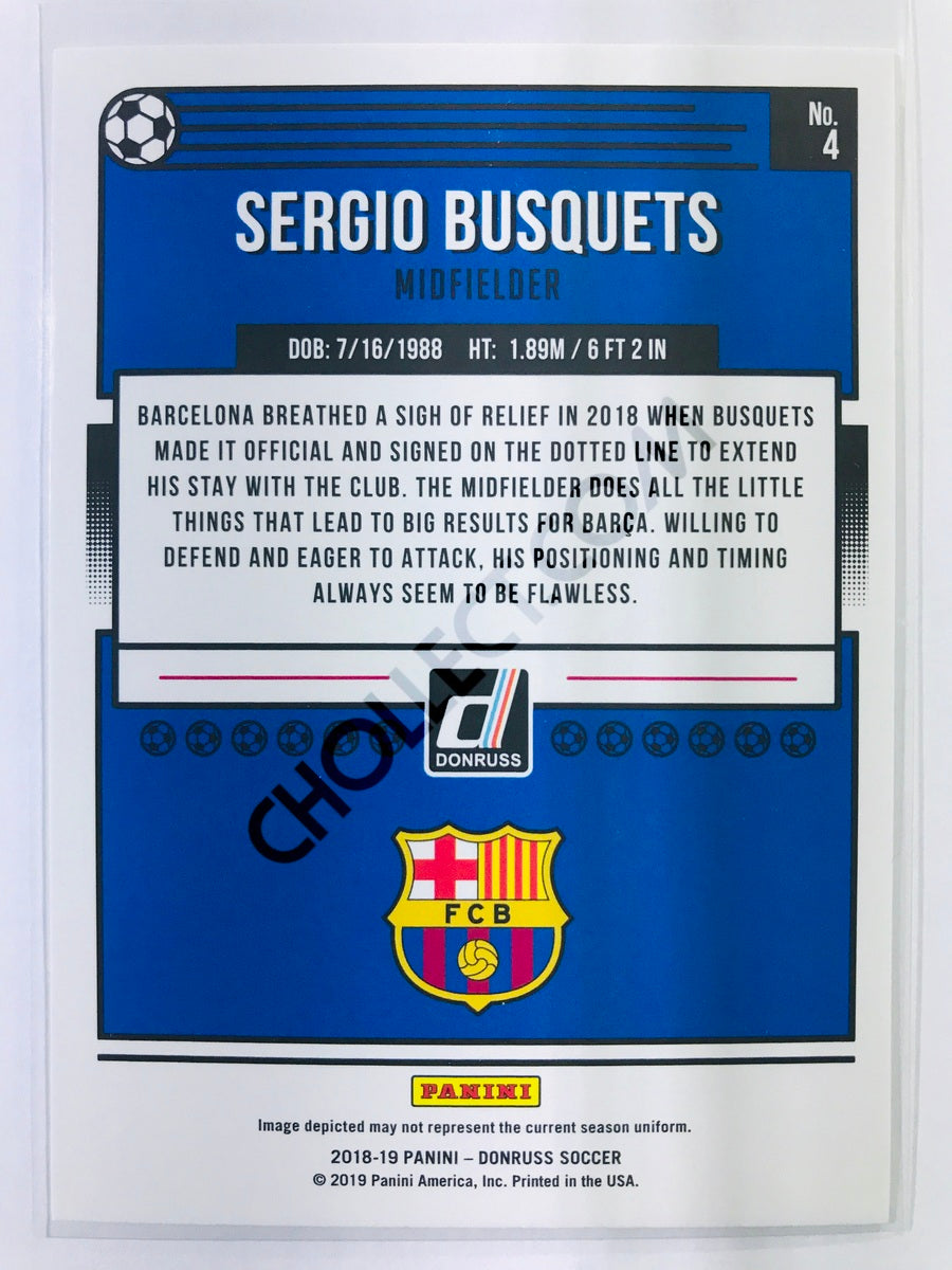 Sergio Busquets - FC Barcelona 2018-19 Panini Donruss #4