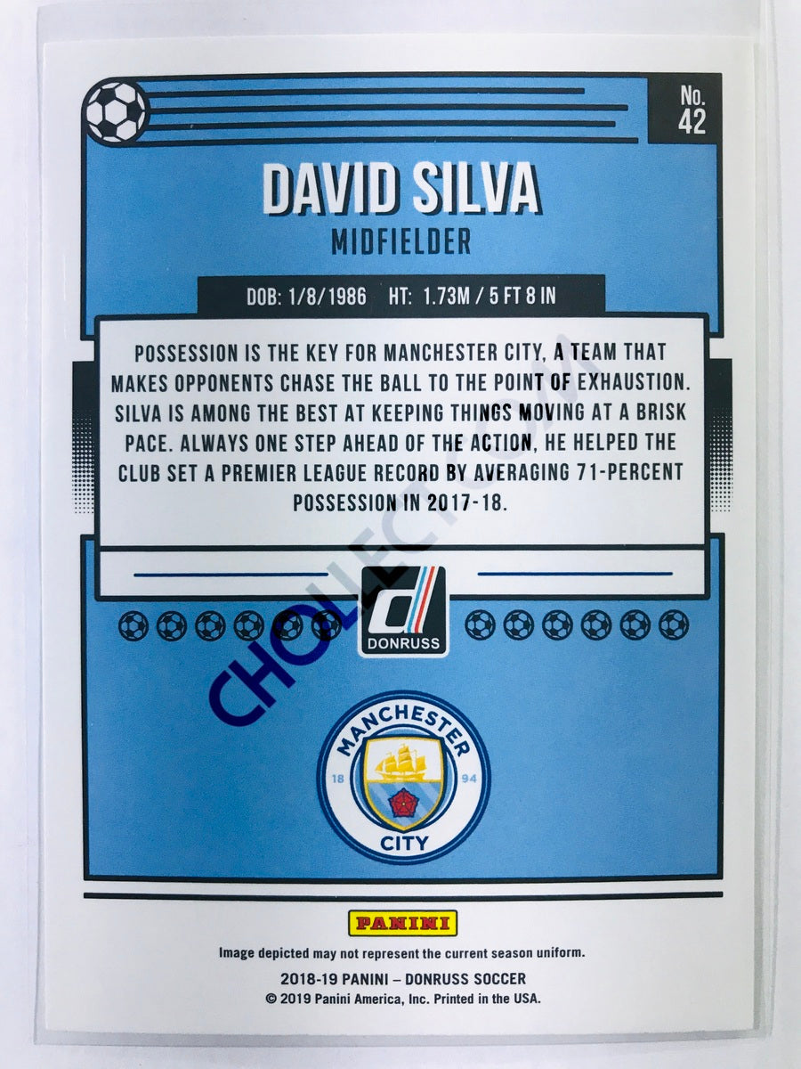 David Silva - Manchester City 2018-19 Panini Donruss #42