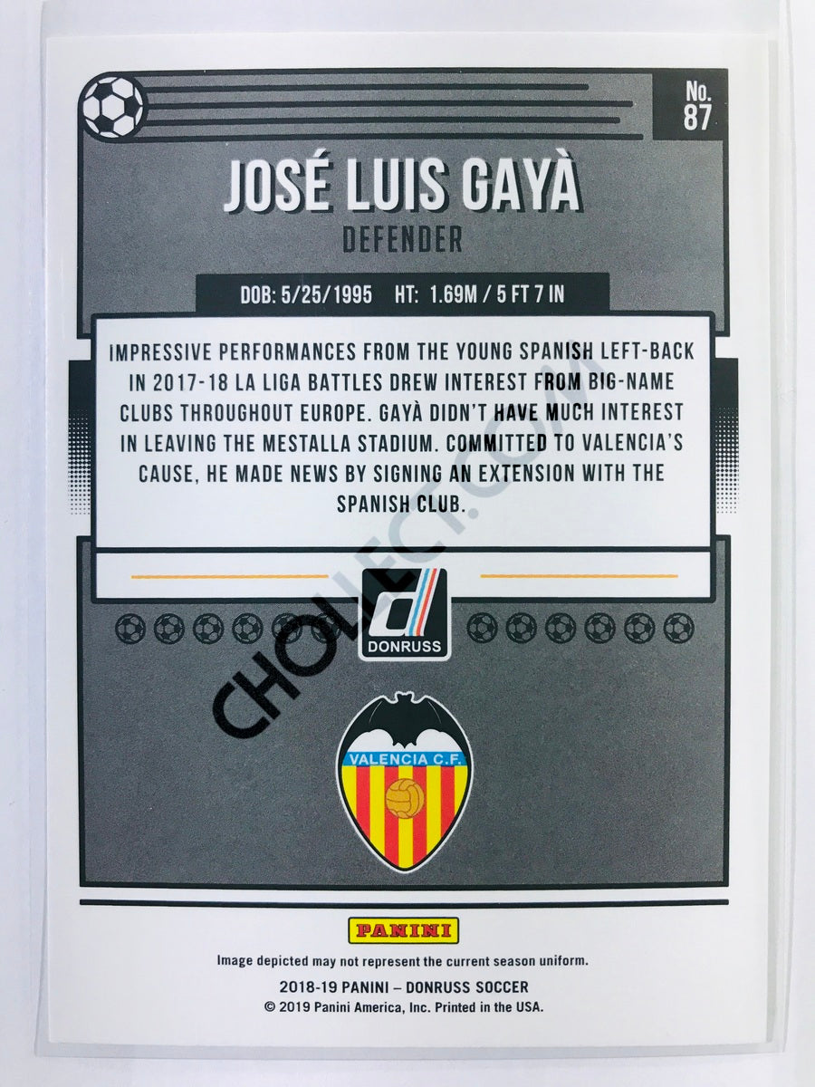 Jose Luis Gaya - Valencia CF 2018-19 Panini Donruss #87