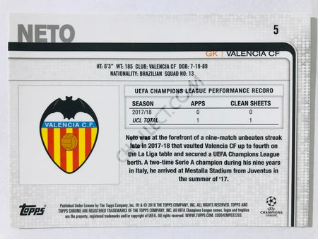 Neto - Valencia CF 2018-19 Topps Chrome UCL #5