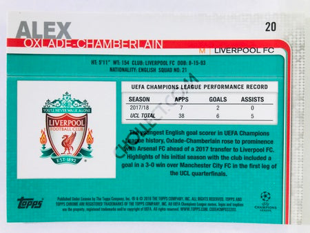 Alex Oxlade-Chamberlain - Liverpool FC 2018-19 Topps Chrome UCL #20