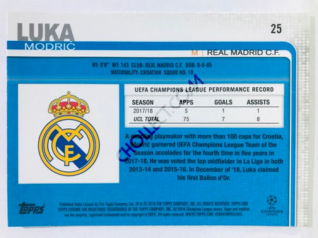 Luka Modric - Real Madrid C.F. 2018-19 Topps Chrome UCL #25