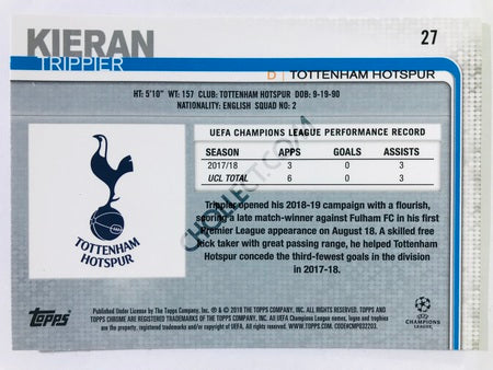 Kieran Trippier - Tottenham Hotspur 2018-19 Topps Chrome UCL #27