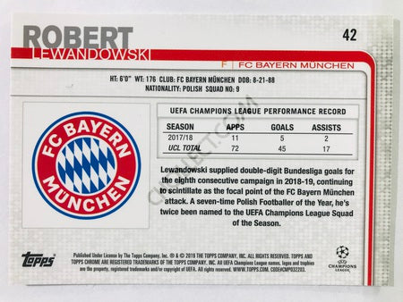 Robert Lewandowski - FC Bayern München 2018-19 Topps Chrome UCL #42