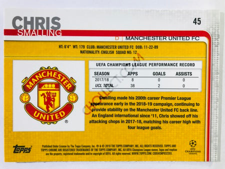 Chris Smalling - Manchester United FC 2018-19 Topps Chrome UCL #45