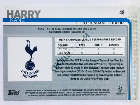 Harry Kane - Tottenham Hotspur 2018-19 Topps Chrome UCL #48