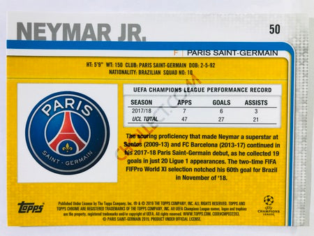 Neymar Jr. - Paris Saint-Germain 2018-19 Topps Chrome UCL #50