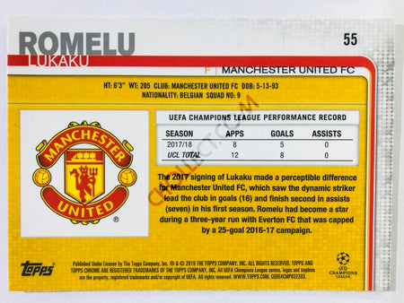 Romelu Lukaku - Manchester United FC 2018-19 Topps Chrome UCL #55