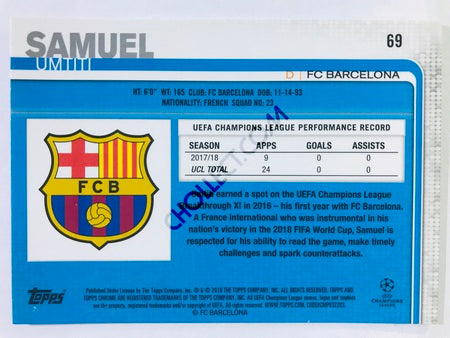 Samuel Umtiti - FC Barcelona 2018-19 Topps Chrome UCL #69