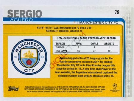 Sergio Agüero - Manchester City FC 2018-19 Topps Chrome UCL #79