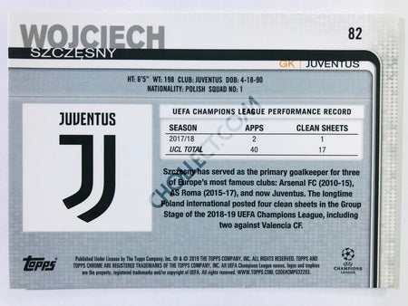 Wojciech Szczęsny - Juventus 2018-19 Topps Chrome UCL #82